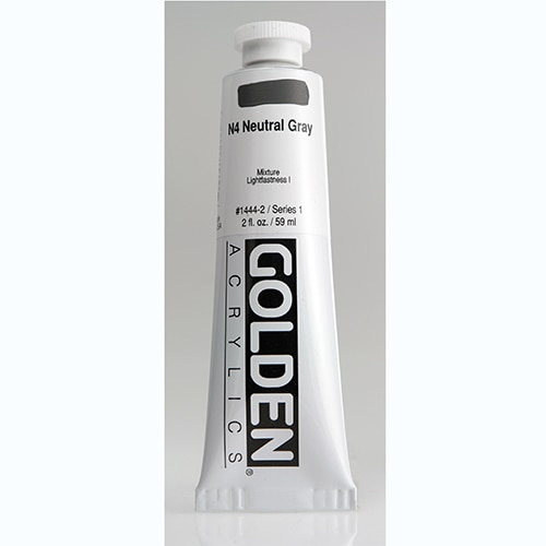 Golden, Heavy Body, Acrylic, Paint, 2oz, N4 Neutral Grey